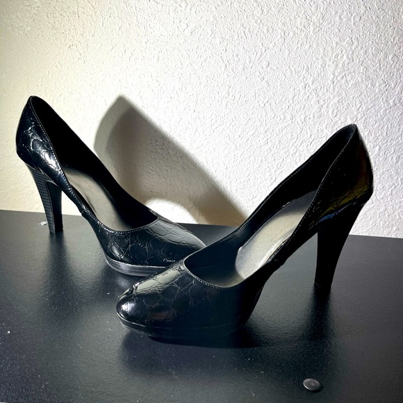 Fioni Shoes - FIONI Women's Black Patent Leather High 4” Stiletto Heel Platform Pumps Size 8